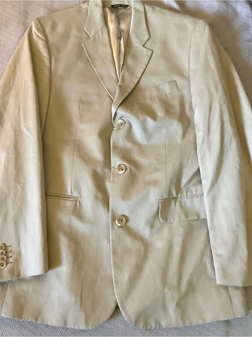 Vintage Banana Republic Mens 42R Beige Sports Blazer Cotton Linen Blend 3 Button